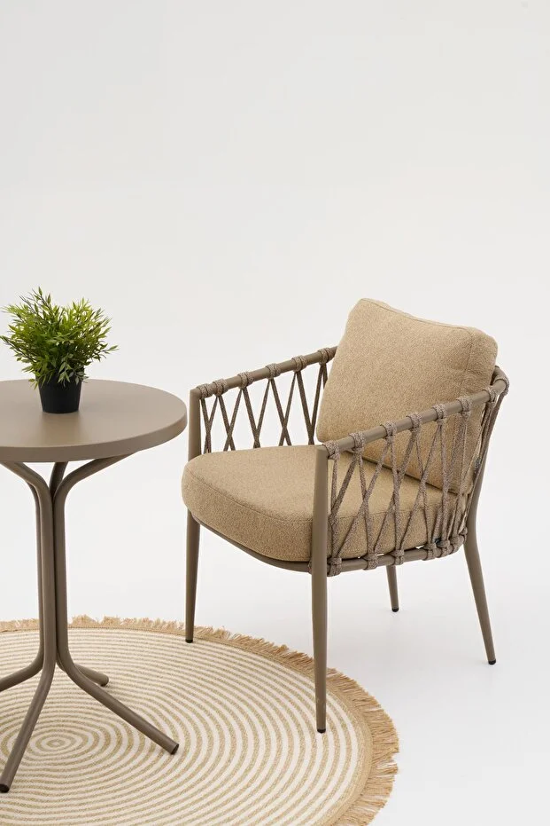 Rapunzel Bahçe Balkon Bistro Set CAPPUCİNO